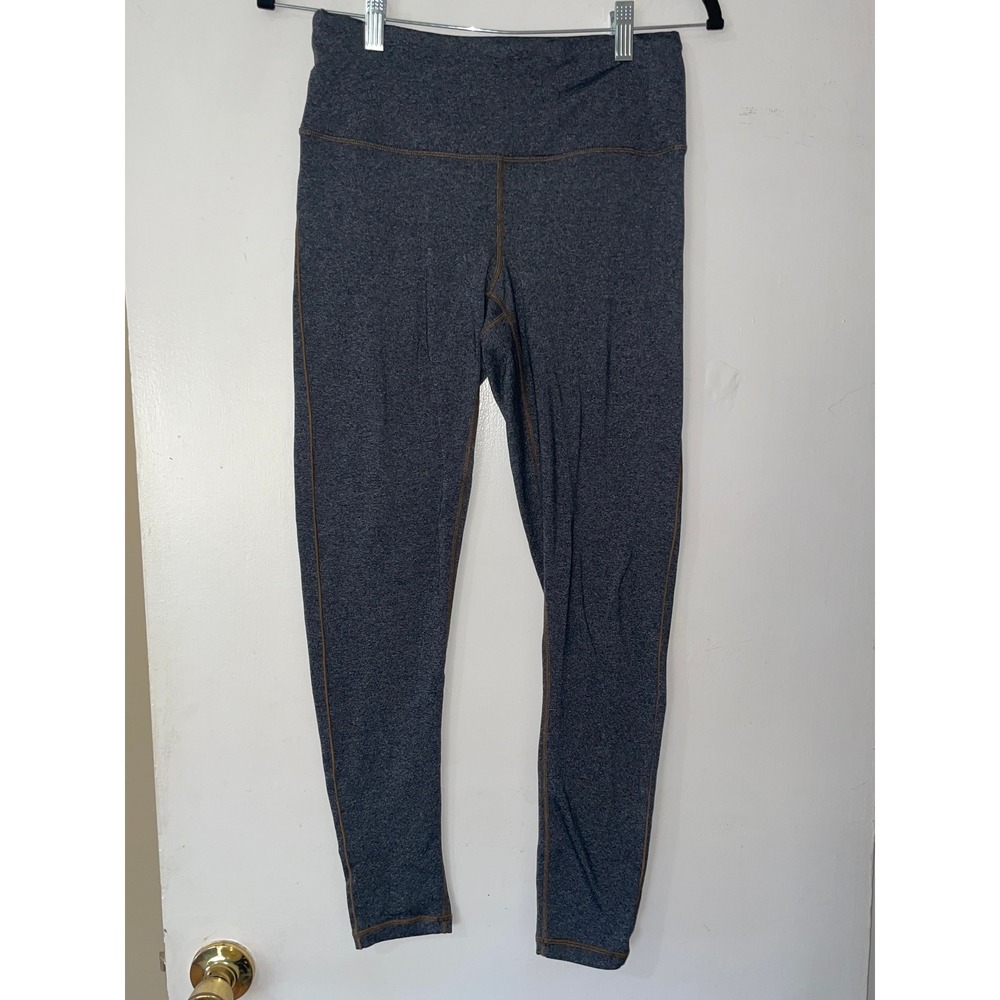 Prana Womens Charcoal Gray Heathered Leggings Size M Contrast Stitch Yoga Pants - Picture 1 of 9